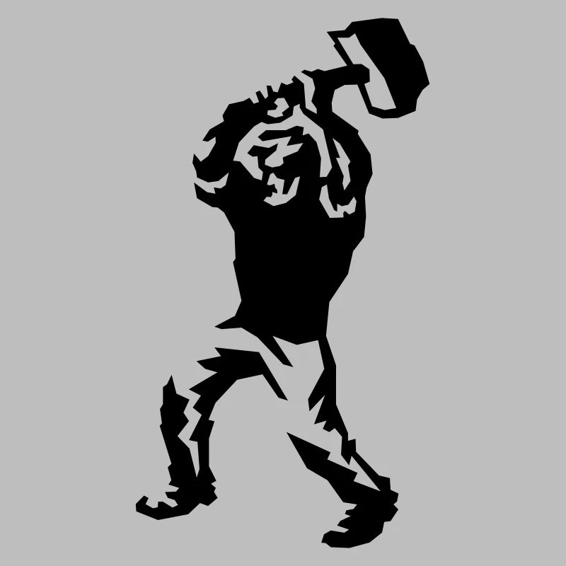 Worker with sledgehammer / Arbeiter mit Hammer