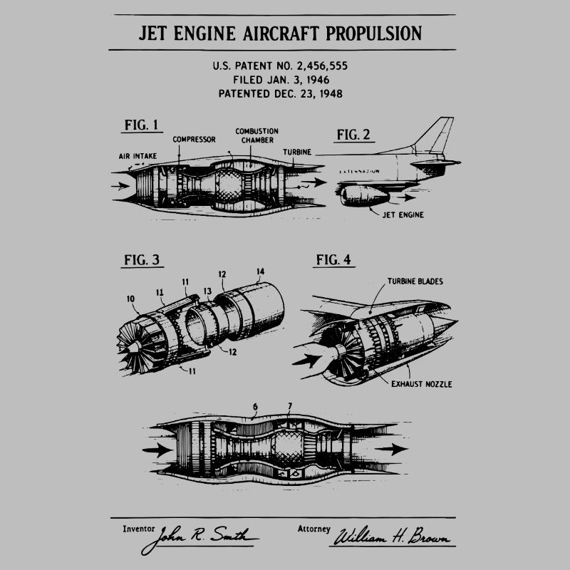 Jet Engine Aircraft Propulsion Blueprint patent.