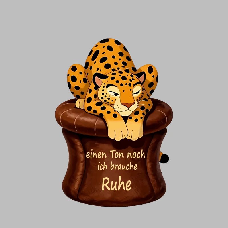 Leopard in Ruhe auf Kuschelsessel
