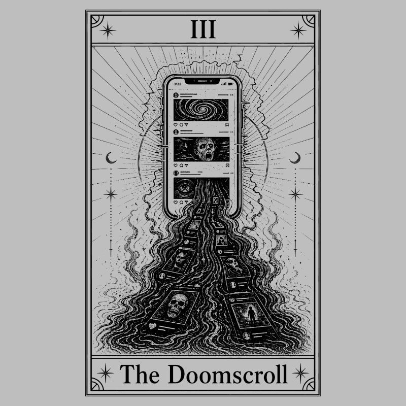 Endless Scrolling | Tarot Card | Doomscrolling