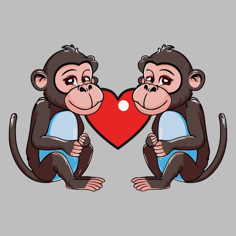 Affe Herz Valentinstag