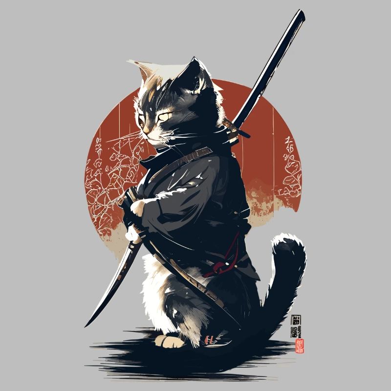 Kawaii Neko Samurai : cat samurai