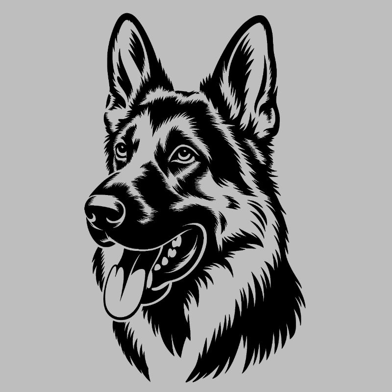 German Shepherd Head Illustration