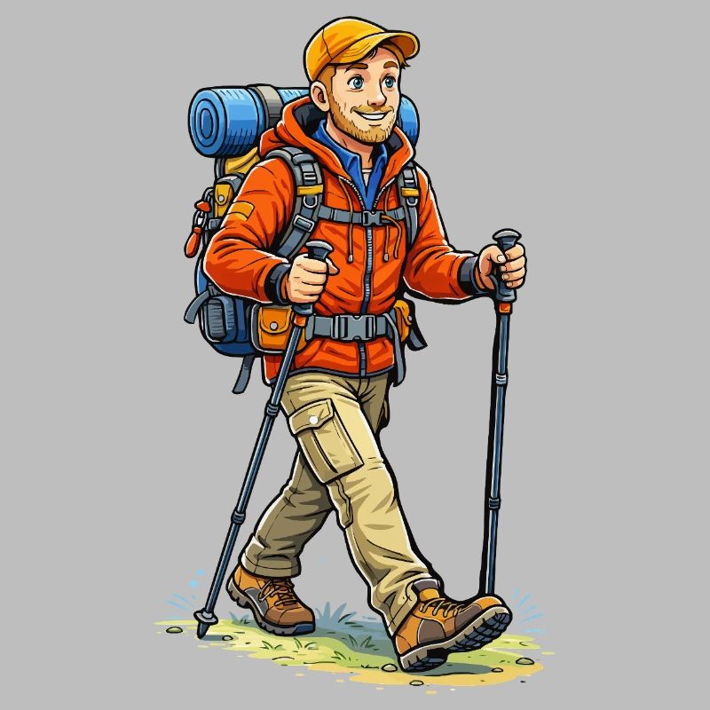 Abenteuerlicher Wanderer mit Rucksack