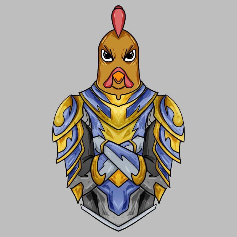 Knight Chicken avec Armor Crusader