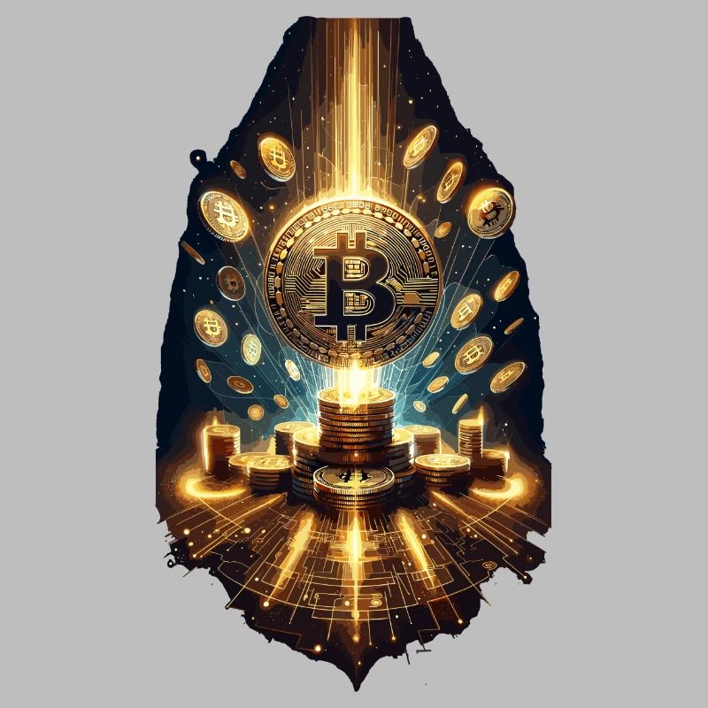 Bitcoin Explosion Digital Artwork