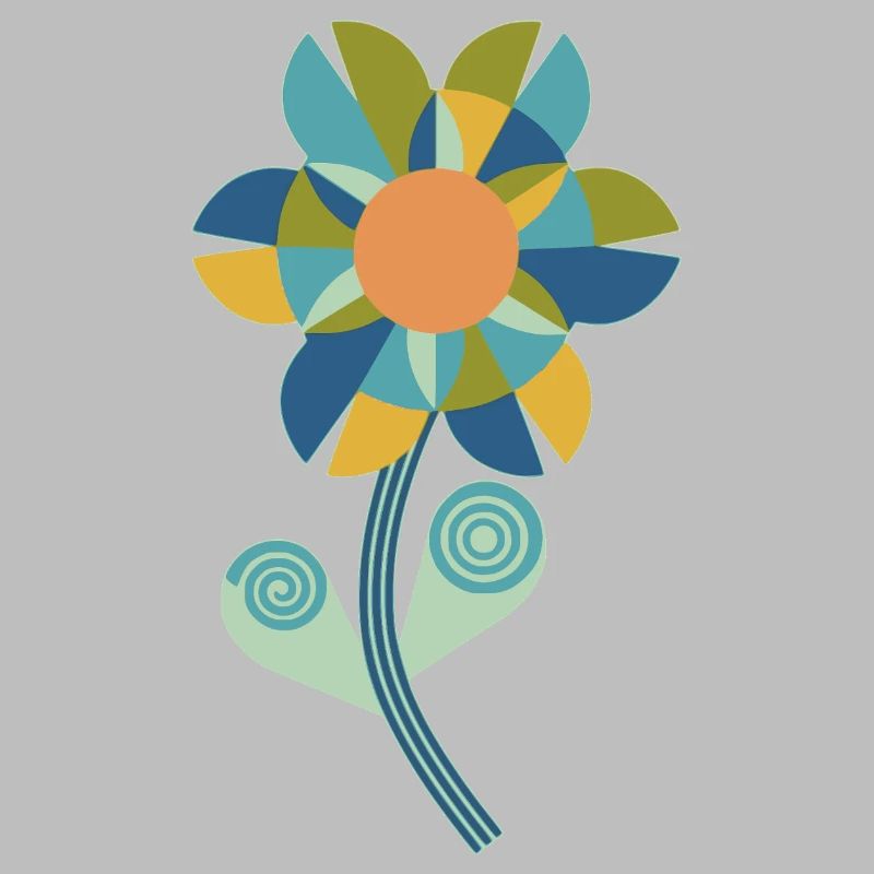Graphic floral pattern in warm colours