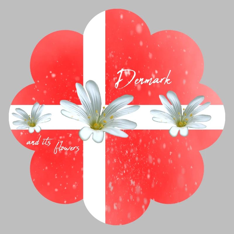 Danemark Drapeau avec des fleurs Danemark