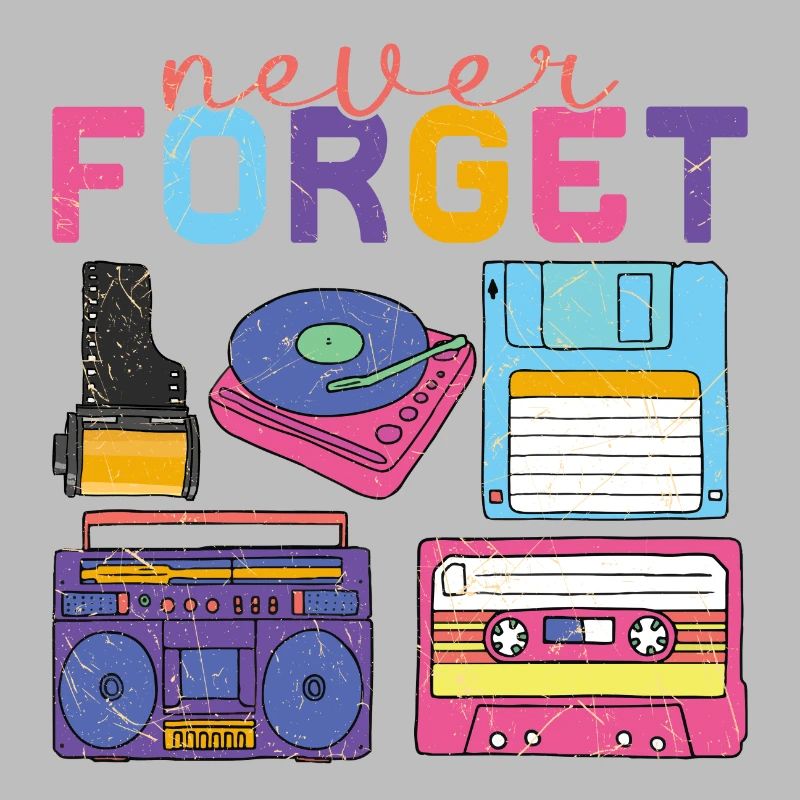 Never Forget: Lustiges Retro-Design Ghettoblaster