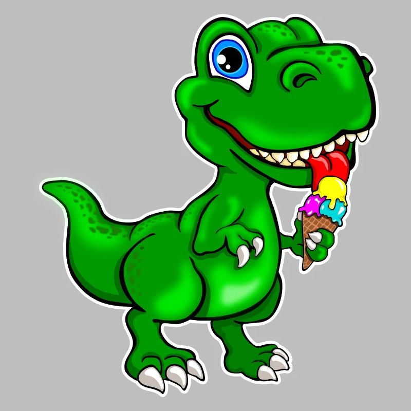 Dino mit Eis -Dinosaurier mit Eis