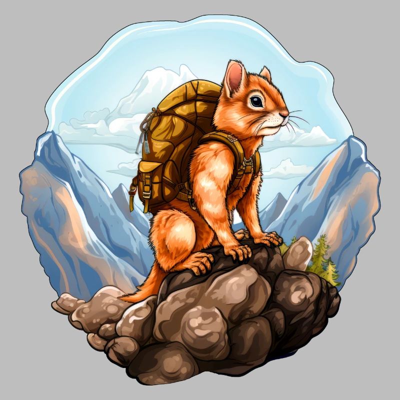 Eichhörnchen Bergsteiger / Wandern Eichhörnchen