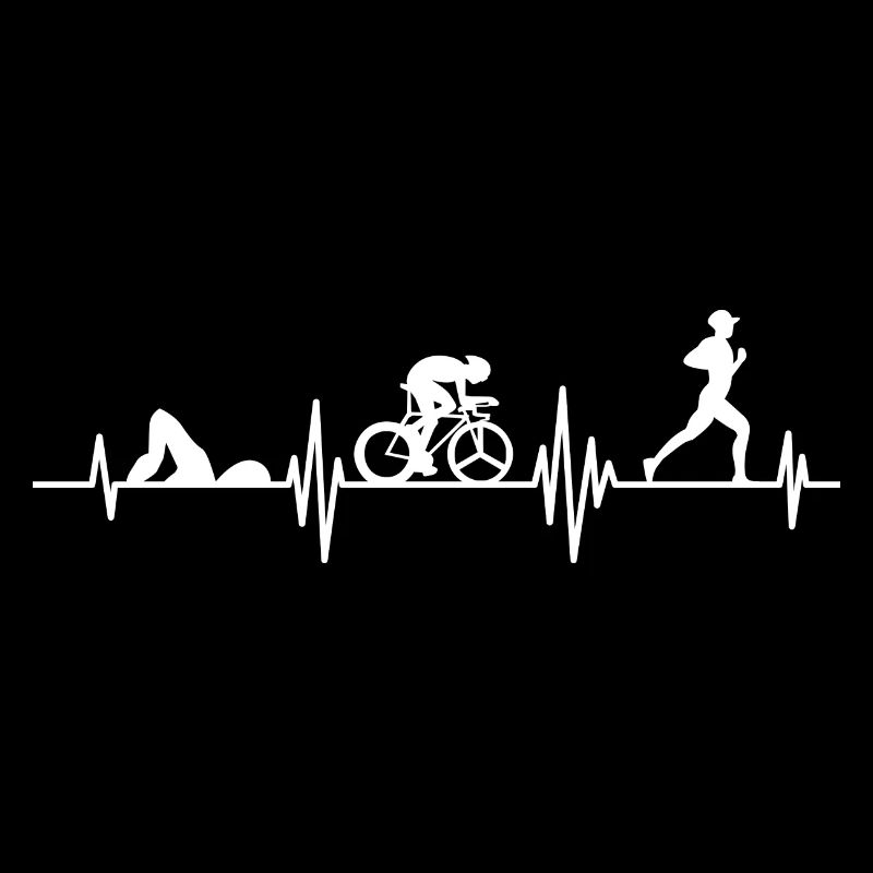 Motif de rythme cardiaque de course de cyclisme de natation pour