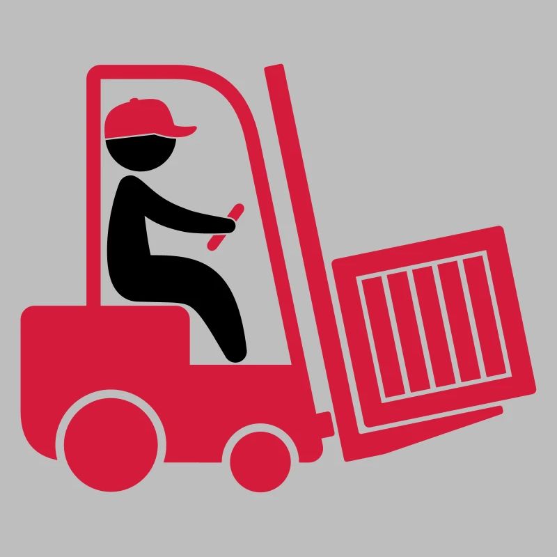 A forklift transporting a box