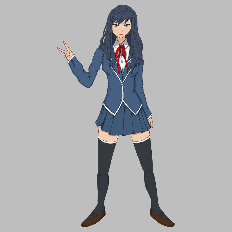 Kawaii Anime Mädchen in der Schule Uniform Ästhetik