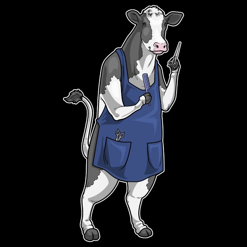 ciseaux de coiffeur pour vaches et peignes