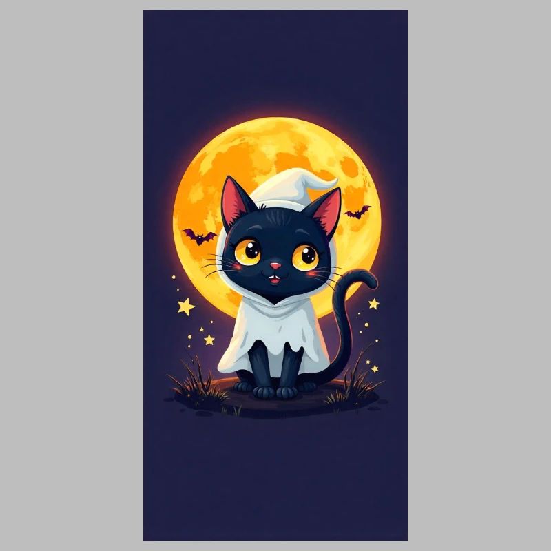 Moonlight Cat in Ghost Cloak