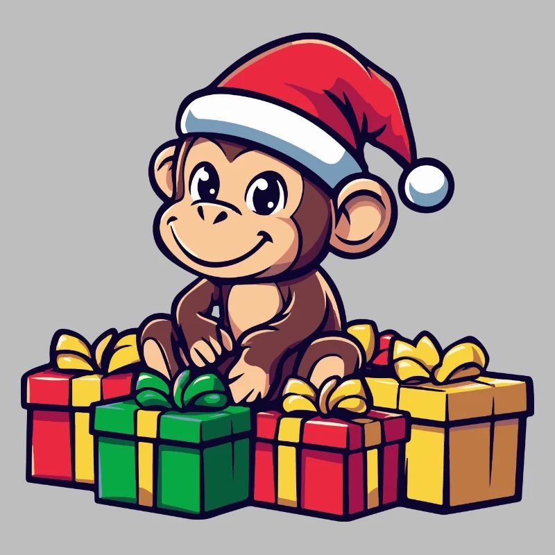 Affe Weihnachten Comic Geschenke