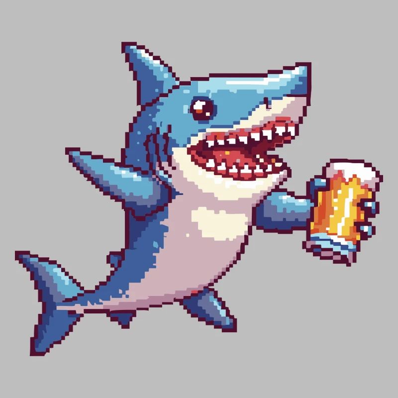 Requin bière pixel