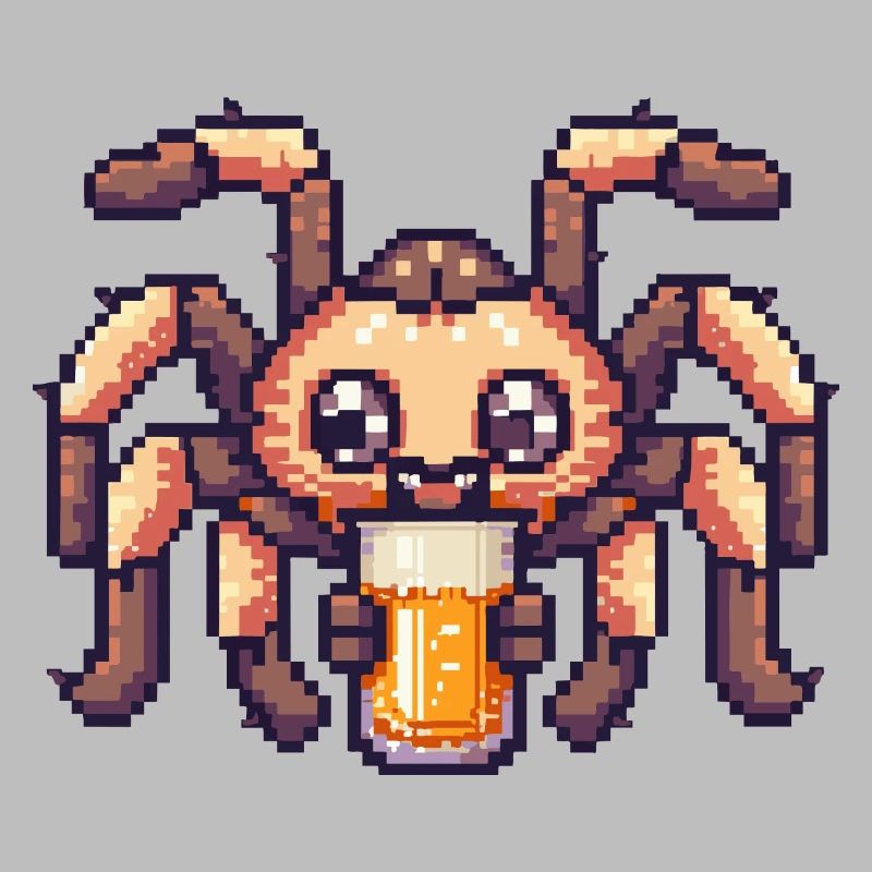 Tarentule Bière Araignée Pixel