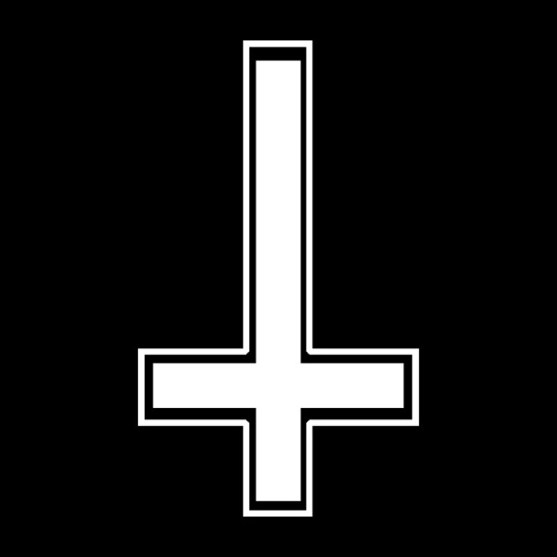 Upside down angular white cross