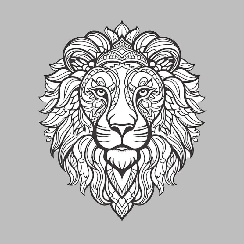Detailed Lion Face Pattern
