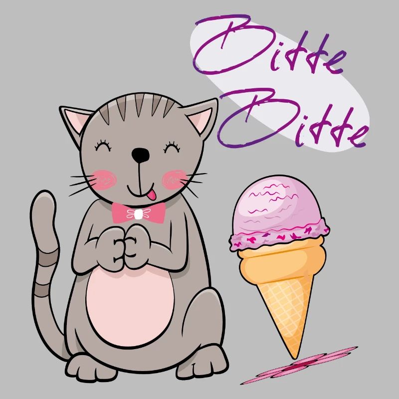 Chat avec cornet de crème glacée