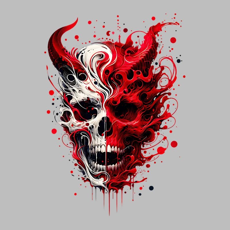 Infernal Skull Artwork Skull Meets Devil