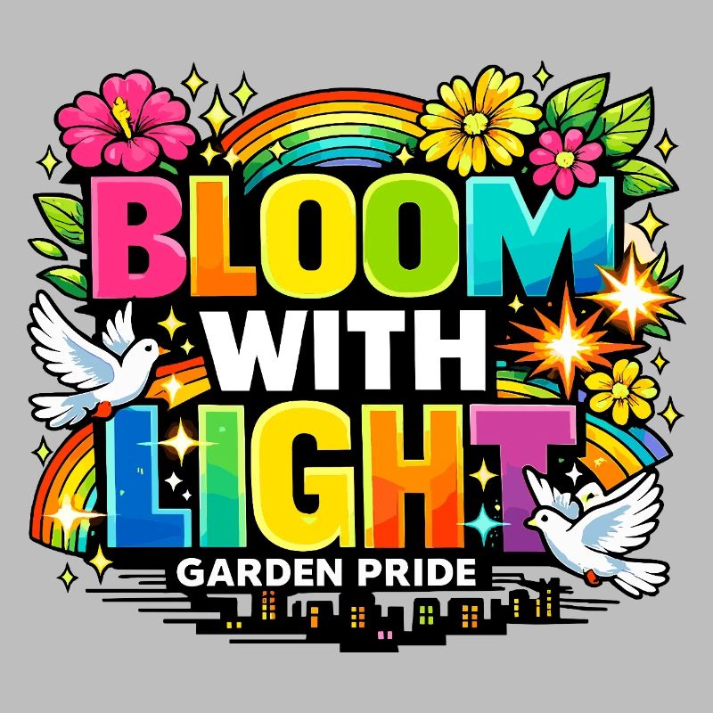 Déclaration florale de fierté de jardin Bloom With Light