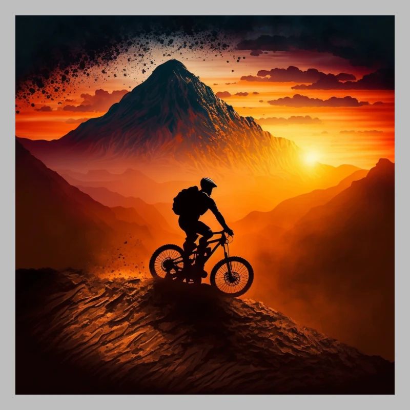 Riders de descente dans les graphiques PC Sunset