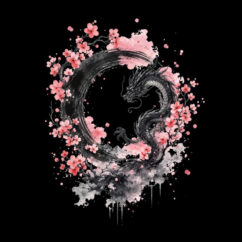 Sakura Dragon Ink Circle
