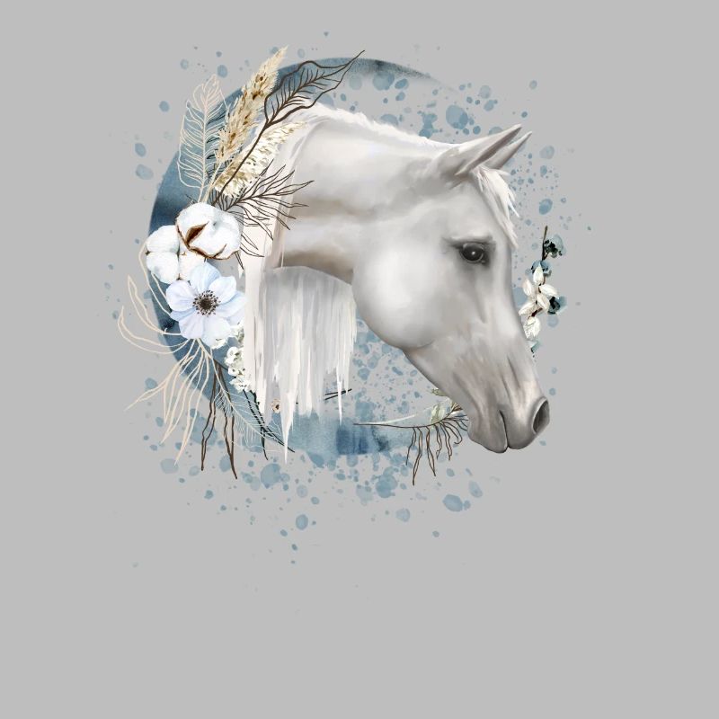 Motif de cheval avec fleurs cheval