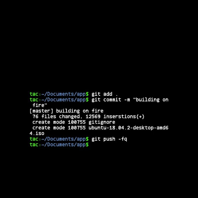 linux shell git building on fire