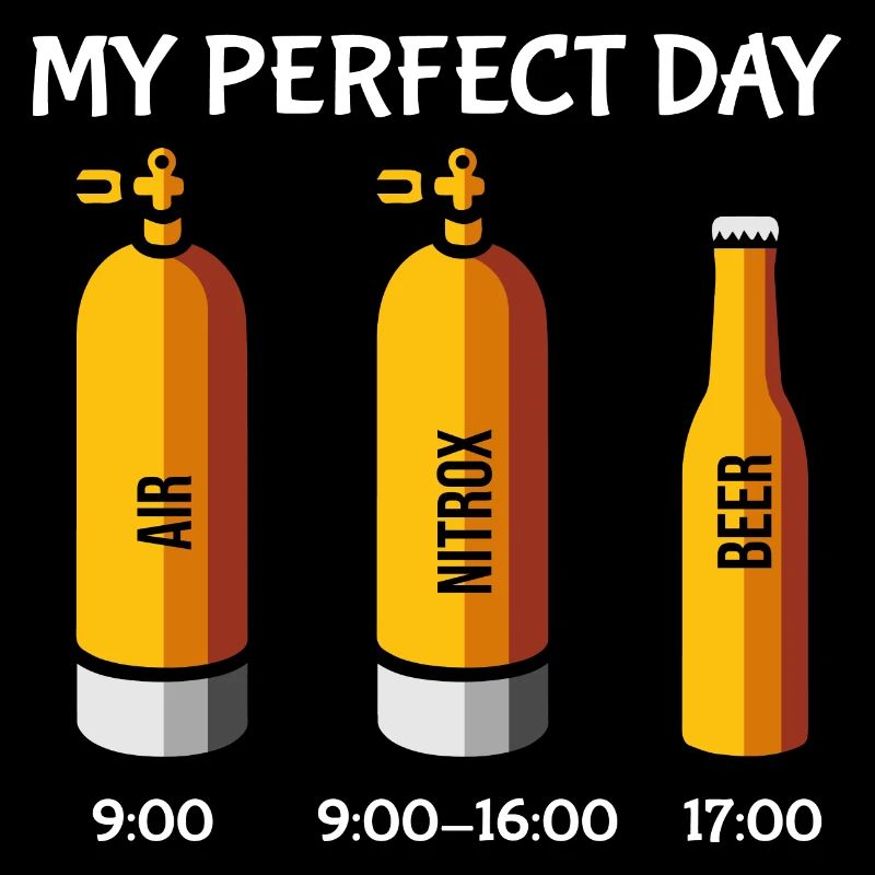 Mein perfekter Tag Luft Nitrox Bier Tauchen