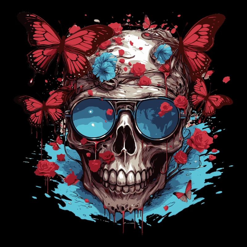 Crâne de zombie papillon