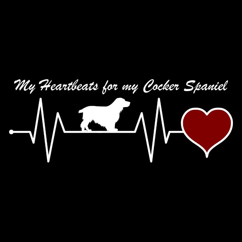 English Cocker Spaniel Heartbeat with Saying