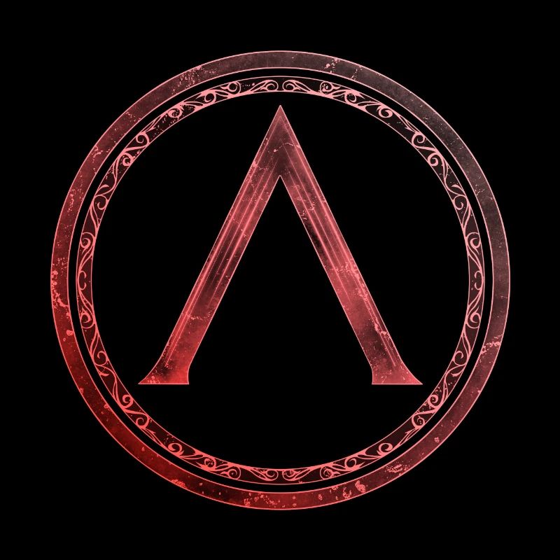Sparta Lambda symbol Celtic fire red