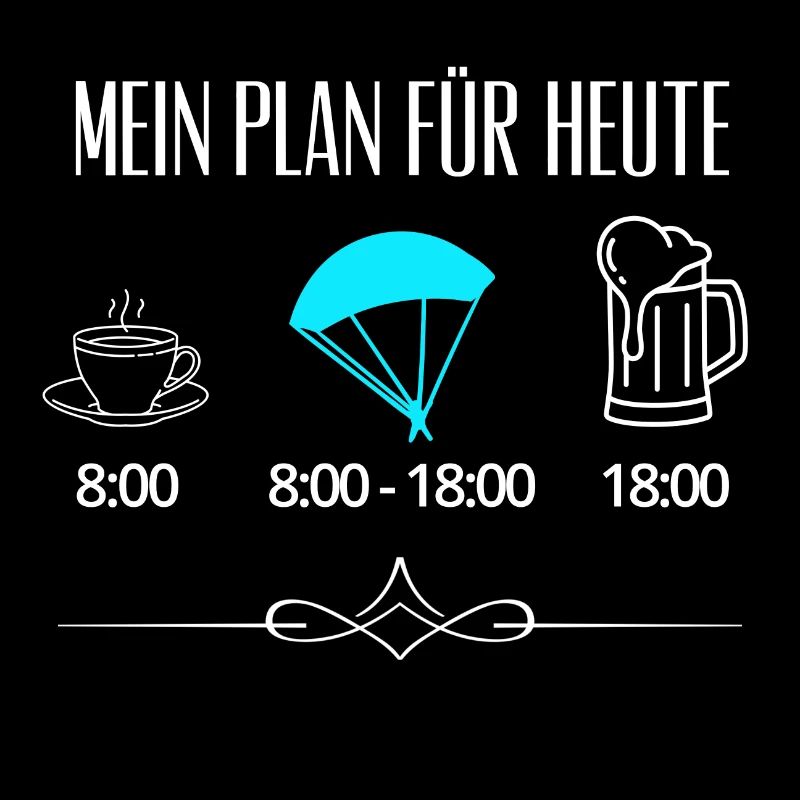 Paraglider Fallschirm Tagesplan Skydiving Funshirt