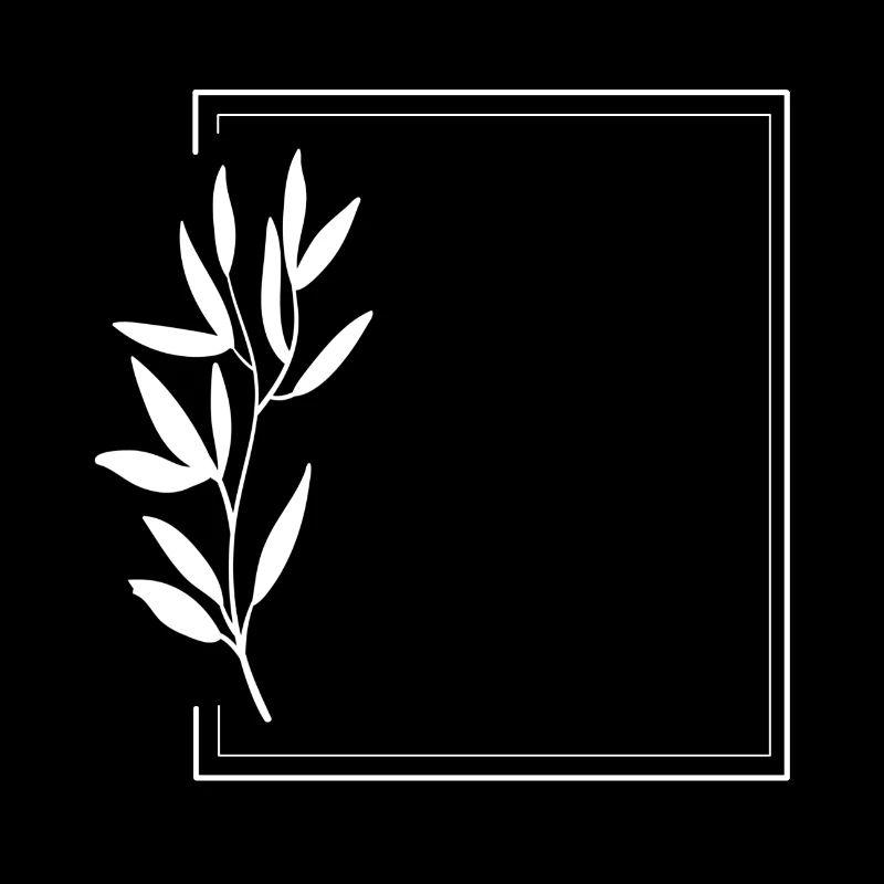 Strich Rahmen mit Blatt Deko Geschenk