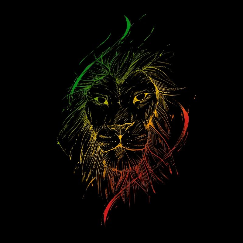 Green yellow red flag Lion's head sketchy