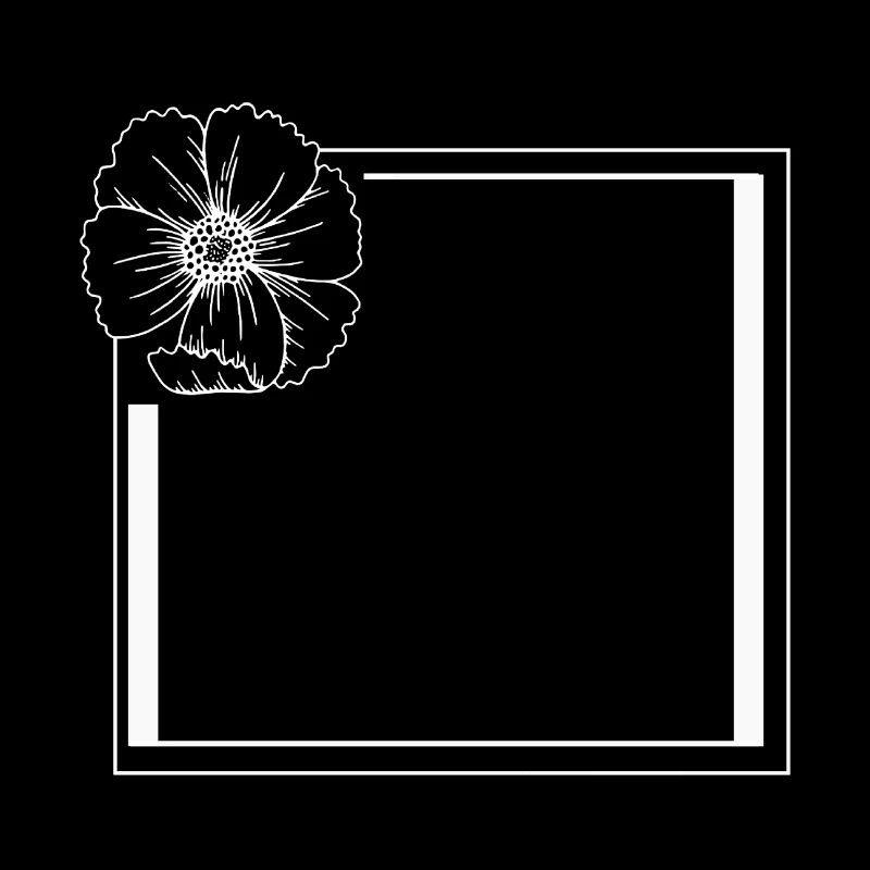 Frame with large flower blossom gift