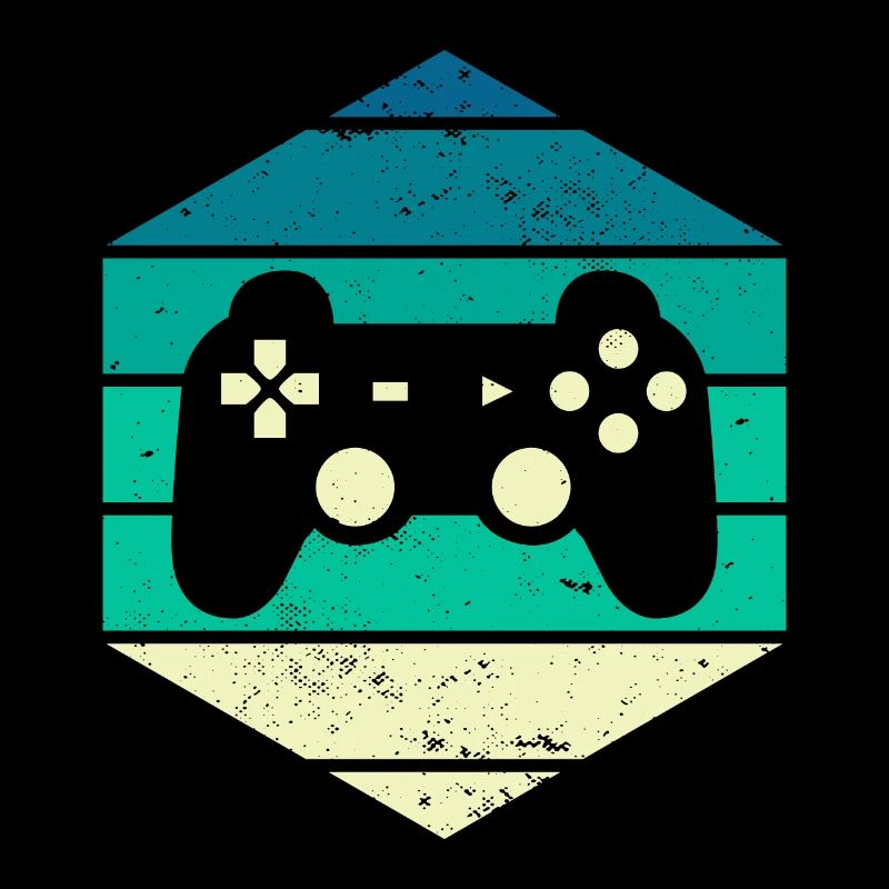 Videospieler Vintage Sunset Gaming Controller