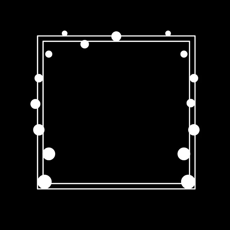 Dotted frame Square white