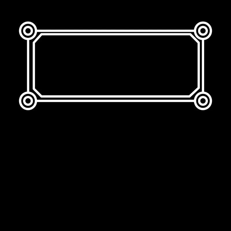 Rectangle avec cadre circulaire en blanc