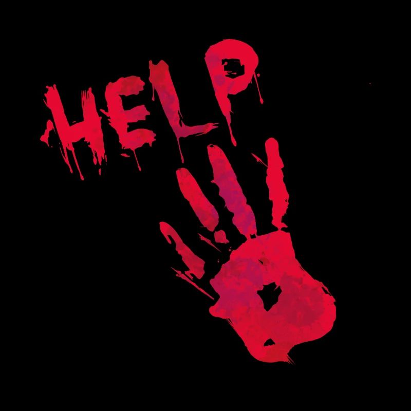 HELP main en sang spécial Halloween