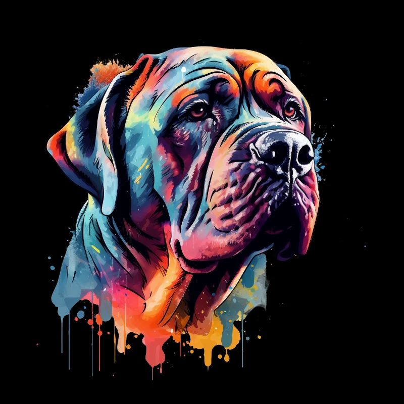 Colorful Mastiff dog