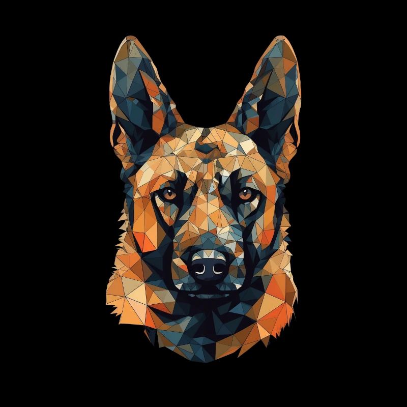 Design d’art belgo-malinois coloré
