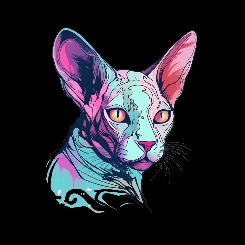 Bunte Sphynx-Katze
