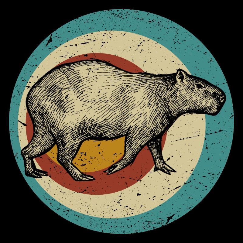 Capybara capybara rétro rongeur animal drôle