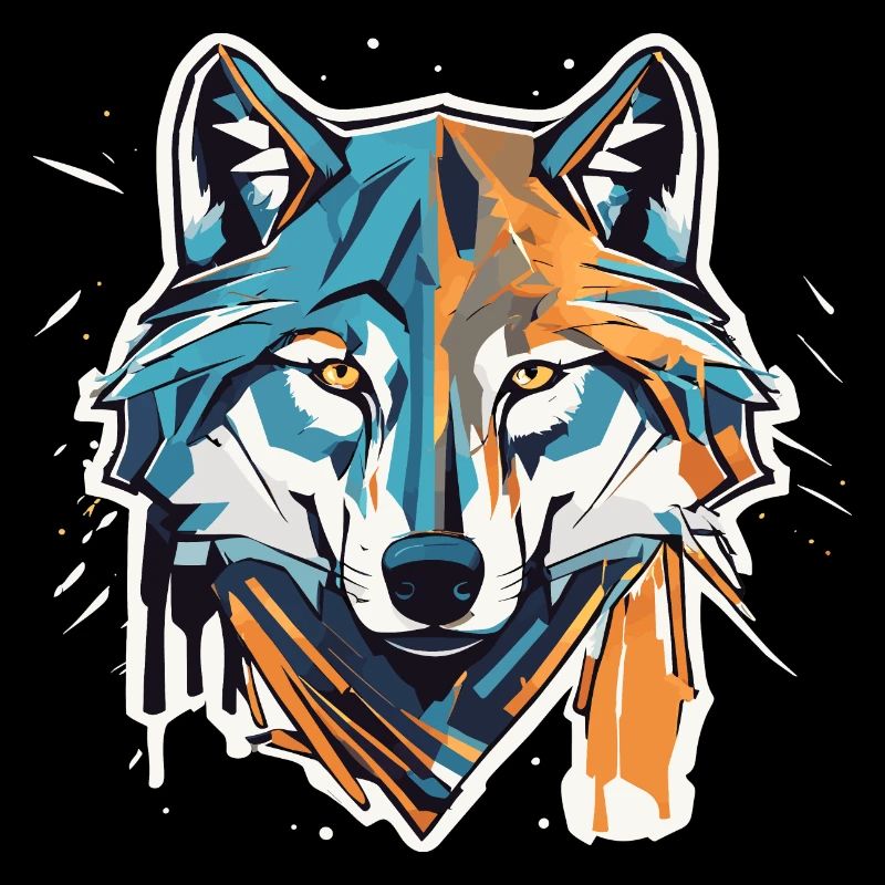 Geometric Wolf Head