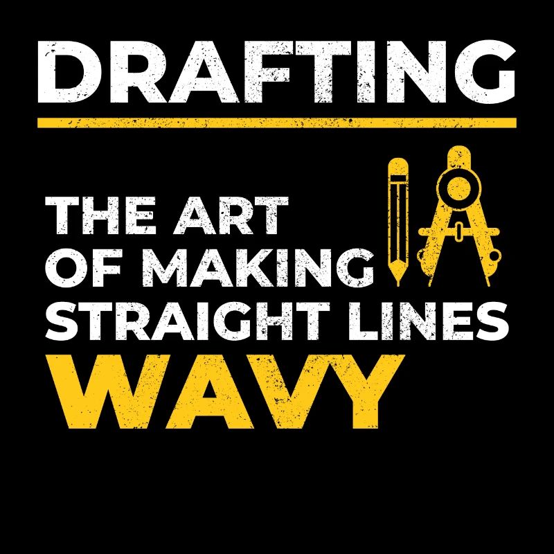 Architect Drafting Wavy Lines Construction Funny